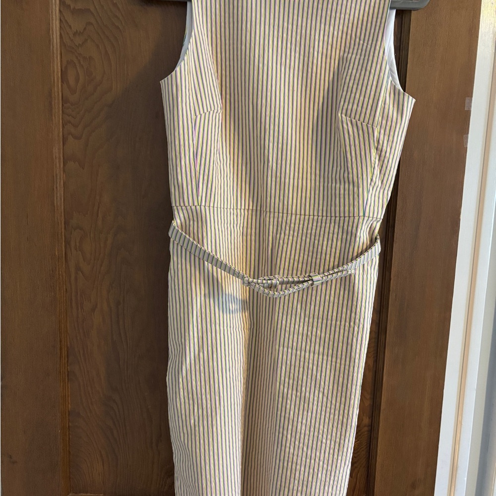 J. Crew Multicolor Striped Seersucker Sheath Dress